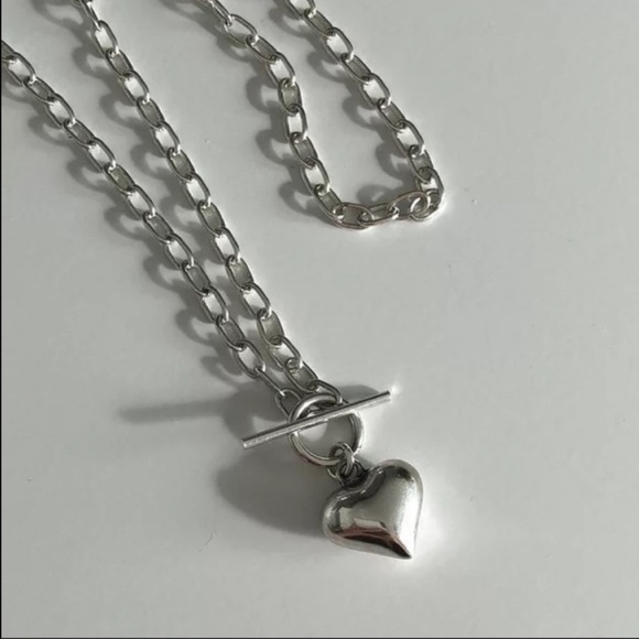 .925 Silver Necklace Jewelry - Silver .925 Heart and Chain Necklace
